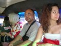 Inside a sort of taxi, called Angkutan Kota (Angkot). It′s a per-person-payed taxi that costs round about 20 ct.